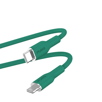 PURO ICON Soft Cable - kabel USB-C na Lightning MFi 1,5 m (Jade)