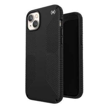 Speck Presidio2 Grip - Coque antidérapante pour iPhone 14 Plus (Noir / Noir / Blanc)