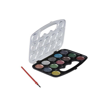 Topwrite - Set of acrylic paints with glitter 12 colors + brush