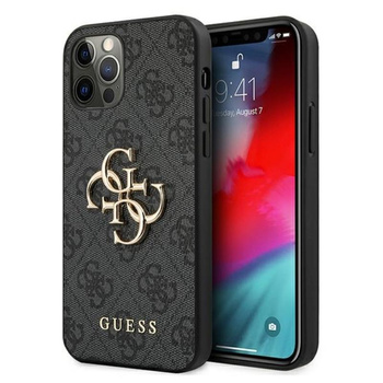 Guess 4G Big Metal Logo - Etui iPhone 12 / iPhone 12 Pro (szary)