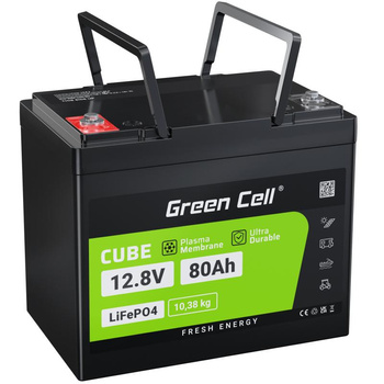 Green Cell - Batterie LiFePO4 12V 12.8V 80Ah pour systèmes photovoltaïques, camping-cars et bateaux