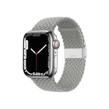 Crong Wave Band - Geflochtenes Armband für Apple Watch 38/40/41/42 mm (hellgrau)