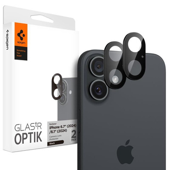 Spigen Optik GLAS.TR Camera Protector 2-Pack - ochranné sklo objektivu pro iPhone 16 / 16 Plus (2 ks) (Black)