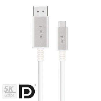 Moshi USB-C auf DisplayPort Kabel - Aluminium Adapter von USB-C auf DisplayPort 5K/60fps (silber)