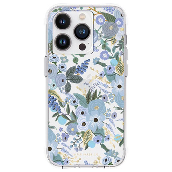 Rifle Paper Clear - iPhone 14 Pro Tasche (Garden Party Blau)