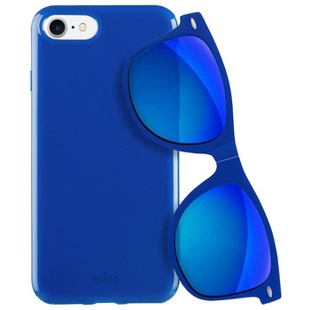 PURO Sunny Kit - Etui pour iPhone SE (2022 / 2020) / 8 / 7 + lunettes de soleil pliables (bleu)