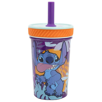 Disney Stitch - Tasse Dropsafe irréversible avec paille en silicone de la collection Aloha 370ml