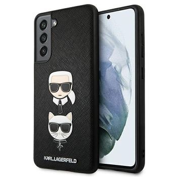 Karl Lagerfeld Saffiano Karl & Choupette Heads - Etui Samsung Galaxy S21 FE (czarny)