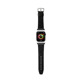 Karl Lagerfeld Saffiano Monogram - szíj Apple Watch-hoz 38/40/41 mm (fekete)