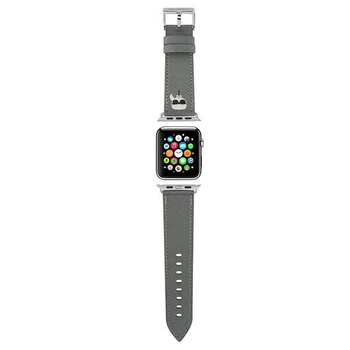 Karl Lagerfeld Saffiano Karl Head - szíj Apple Watch 42/44/45 mm-es órához (ezüst)