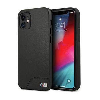 BMW Glattes PU-Leder - Tasche für iPhone 12 mini (schwarz)