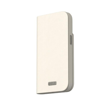 Moshi Overture MagSafe - kožené flipové pouzdro 3 v 1 pro iPhone 15 Plus (Eggnog White)