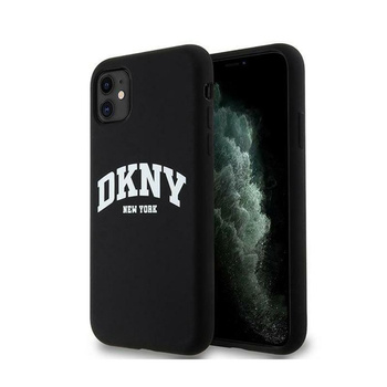 DKNY Liquid Silicone White Printed Logo MagSafe - pouzdro pro iPhone 11 (černé)