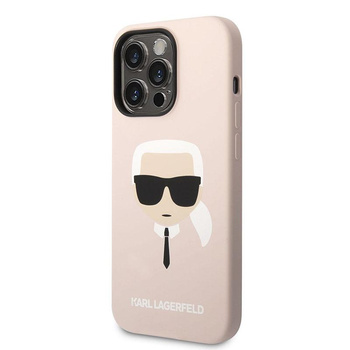 Karl Lagerfeld Silicone Iconic Karl`s Head MagSafe - pouzdro pro iPhone 14 Pro Max (růžové)