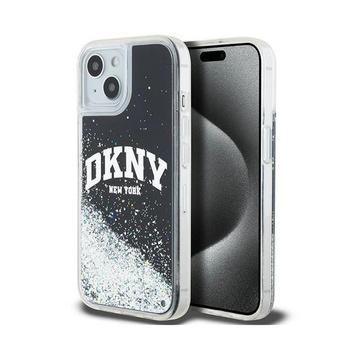 DKNY Liquid Glitter Big Logo - pouzdro pro iPhone 15 / 14 / 13 (černé)