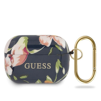 Guess Flower Collection N3 - pouzdro pro Airpods Pro (modré)