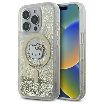 Hello Kitty Liquid Glitter Fever MagSafe - iPhone 16 Pro Case (white / gold)