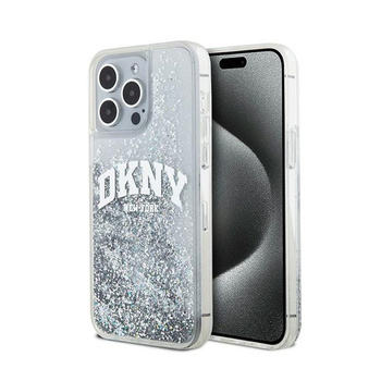 DKNY Liquid Glitter Big Logo - pouzdro pro iPhone 15 Pro (bílé)