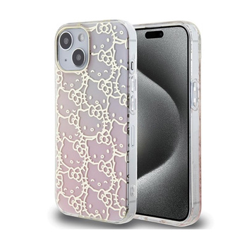 Hello Kitty IML Gradient Electrop Crowded Kitty Head - iPhone 15 Hülle (rosa)