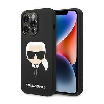 Karl Lagerfeld Silicone Iconic Karl`s Head - Coque iPhone 14 Pro Max (noir)