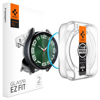 Spigen GLAS.TR EZ FIT - gehärtetes Glas für Samsung Galaxy Watch 6 Classic 47 mm (2 Stück)