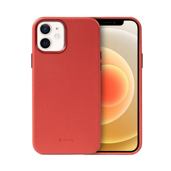 Crong Essential Cover - iPhone 12 / iPhone 12 Pro eco bőr tok (piros)