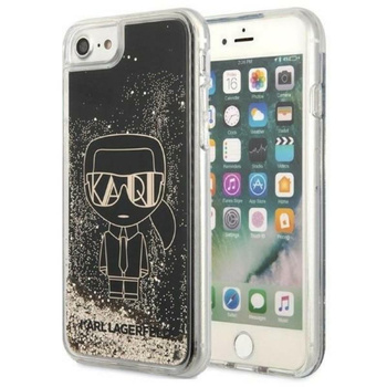 Karl Lagerfeld Liquid Glitter Gatsby - pouzdro pro iPhone SE 2022 / SE 2020 / 8 / 7 (černé)