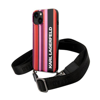 Karl Lagerfeld Color Stripes Strap - Etui pour iPhone 14 (rose)