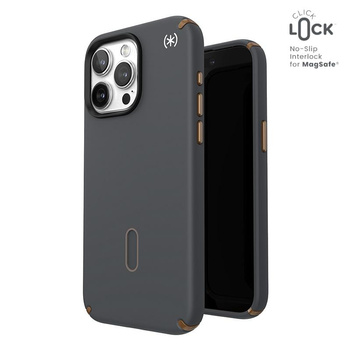 Speck Presidio2 Pro ClickLock & MagSafe - iPhone 15 Pro Max Case (Charcoal Grey/Cool Bronze)