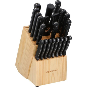 Alpina - Kitchen knife set with stand / block 22 items