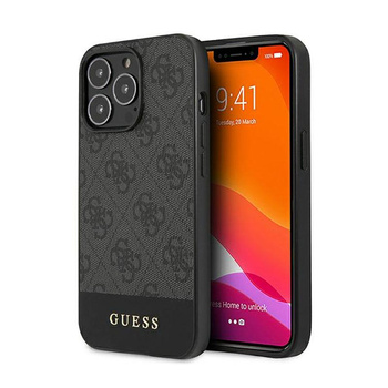 Guess 4G Bottom Stripe Collection - Etui iPhone 13 Pro (szary)