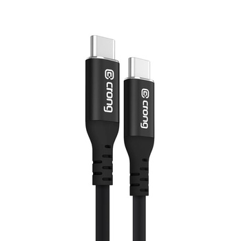 Crong Soft Link - Câble USB-C 100W PD 5A vers USB-C 200cm (noir)