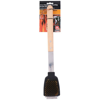 BBQ - brosse de nettoyage de grill 2en1 brosse et grattoir