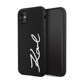 Karl Lagerfeld Silicone Signature - pouzdro pro iPhone 11 (černé)