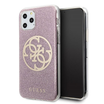 Pouzdro Guess Circle Glitter 4G - iPhone 11 Pro Max (růžové)