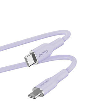 PURO ICON Soft Cable - kabel USB-C na Lightning MFi 1,5 m (Tech Lavender)