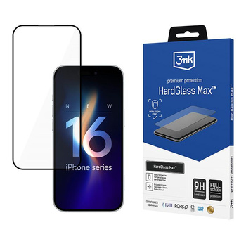 3mk HardGlass Max - gehärtetes Glas für iPhone 16 Pro Max (Schwarz)