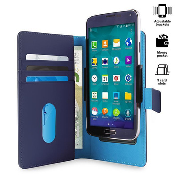 PURO Smart Wallet - Étui universel pour photos avec pochettes pour cartes et argent, taille XL (bleu)