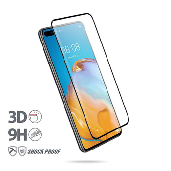 Crong 3D Armour Glass - 9H tempered glass for the entire screen of Huawei P40 + installation frame