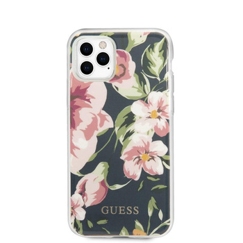 Guess Flower Shiny Collection N3 - iPhone 11 Pro Max Case (Navy)