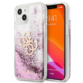 Guess Liquid Glitter 4G Big Logo - iPhone 13 mini case (pink)