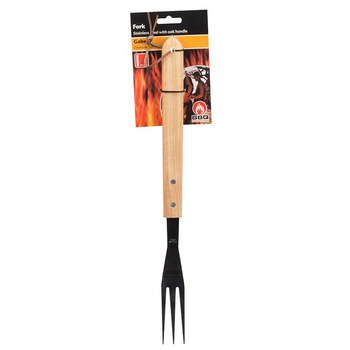 Fourchette BBQ essentielle longue avec manche en bois 41 cm