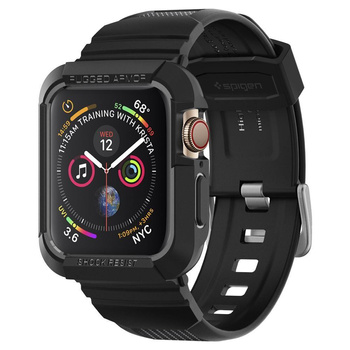 Spigen Rugged Armor Pro Case - Řemínek s pouzdrem pro Apple Watch 44 / 45 mm (Černá)