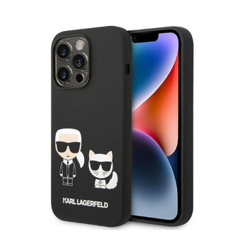 Karl Lagerfeld Liquid Silicone Karl & Choupette MagSafe - iPhone 14 Pro Case (noir)