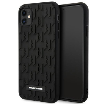 Karl Lagerfeld Monogram 3D Pattern - pouzdro pro iPhone 11 (černé)