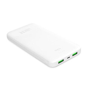 PURO White Fast Charger Power Bank - Power banka pro smartphony a tablety 10000 mAh, 2xUSB-A + 1xUSB-C (bílá)