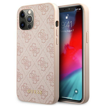 Guess 4G Metal Gold Logo - Coque iPhone 12 / iPhone 12 Pro (rose)