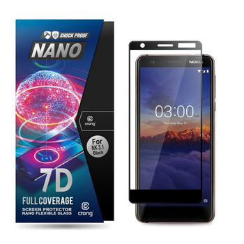 Crong 7D Nano Flexible Glass - 9H hibrid üveg a Nokia teljes képernyőjére 3.1