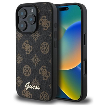 Guess Peony Script MagSafe - Étui pour iPhone 16 Pro Max (noir)