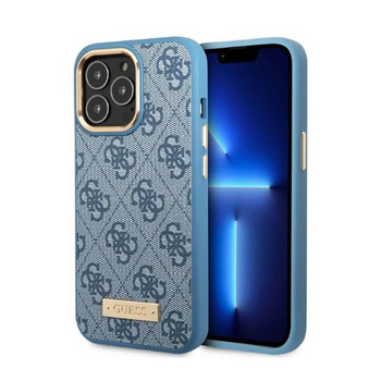 Guess 4G Logo Plate MagSafe - Etui iPhone 13 Pro (niebieski)